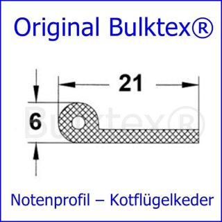 BULKTEX® Keder Kederprofil Dichtprofil Notenprofil Gummiprofil 25 Meter Neu MB